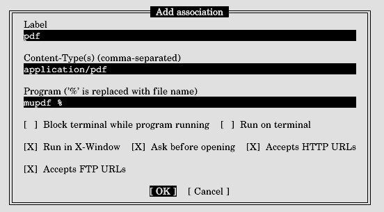 gui associations menu