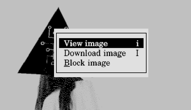 links2 pop up menu on image