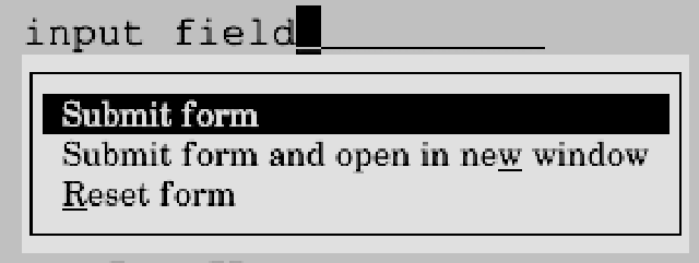 links2 pop up menu on form